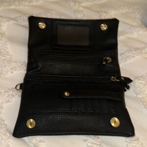 Joy Susan Black Crossbody Clutch Vegan Leather NWOT